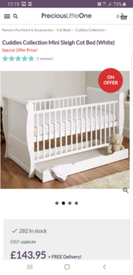 east coast kensington cot bed